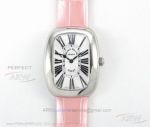Swiss Copy Franck Muller Galet 904L Steel Case Pink Leather Strap 37.7 MM Automatic Women's Watch 